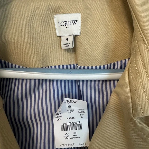 J. Crew classic belted lightweight trench - Picture 2 of 6